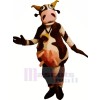 Funny Brown and White Cow Mascot Costumes Adult
