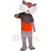 Happy Grey Cat Mascot Costumes Cartoon