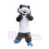Grey Wildcat with Blue Shoes Mascot Costumes Animal