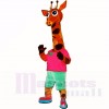 Sport Lightweight Giraffe with Red Shirt Mascot Costumes Cartoon