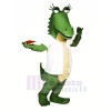Funny Gator with White T-shirt Mascot Costumes Cartoon