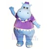 Blue Hippo with Purple T-shirt Mascot Costumes Cheap