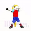 Smiling Sport White Horse Mascot Costumes Cartoon