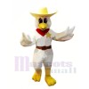 Cowboy Chicken with Yellow Hat Mascot Costumes Animal