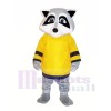 Cute Raccoon with Yellow T-shirt Mascot Costumes Animal	