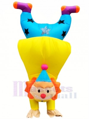 Funny Upside-down Handstand Clown Buffon Inflatable Mascot Costumes Cartoon