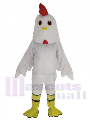 White Chicken fowl Mascot Costume Animal