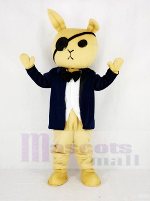 Rabbit Butler with Suit Mascot Costume Cartoon