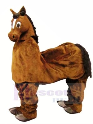 Cute Brown New 2 Person Horse Mascot Costume