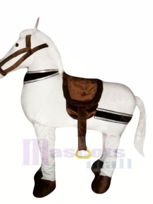 Cute White New 2 Person Horse Mascot Costume