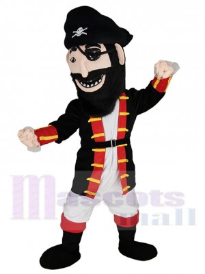 Blackbeard Pirate Mascot Costume People with Black Hat