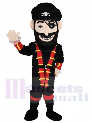 Happy Blackbeard Pirate Mascot Costume People