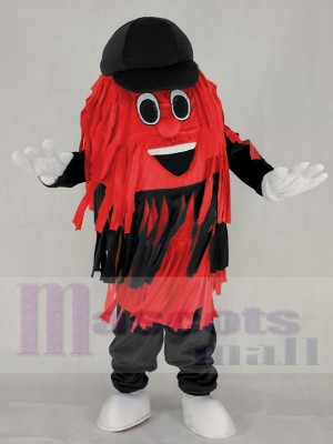 Black & Red Car Wash Cleaning Brush Mascot Costume Cartoon