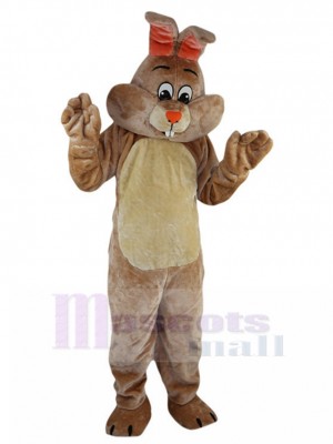 Brown Rabbit with Red Nose Mascot Costumes Animal