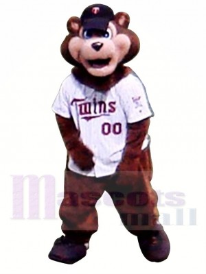 Baseball Brown Bear Mascot Costume 