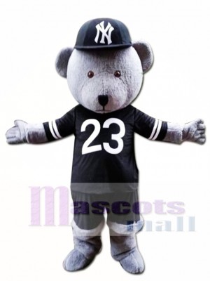 Grey Teddy Bear Mascot Costume