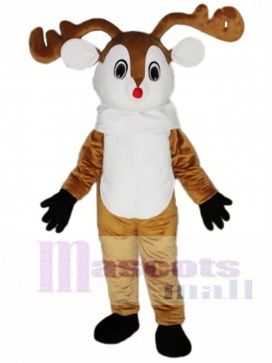 Red Nose Deer Mascot Costume Adult Deer Costume