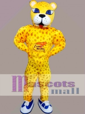 Yellow Panther Leopard Mascot Costume