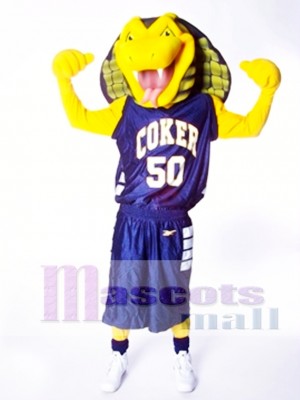 Sports Yellow Cobra Snake Mascot Costume