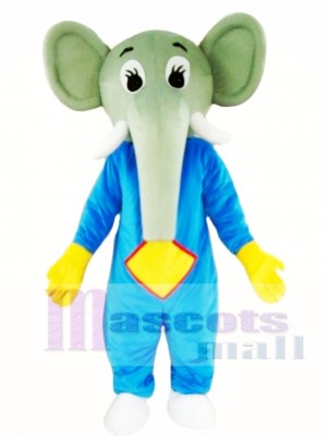 Blue Body Elephant Mascot Costume