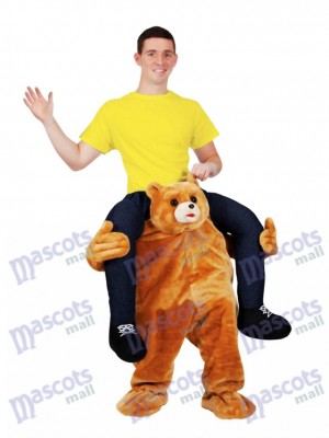 Ride on Me Teddy Bear Carry Me Ride Mascot Costume Brown Bear Stuffed Stag Mascot