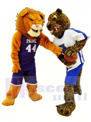 Sporty Lion and Leopard Mascot Costume 