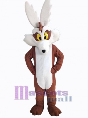 Cunning White and Brown Coyote Mascot Costume Animal