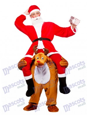 Reindeer Carry Me Mascot Costume Reindeer Carry Santa Claus Christmas Fancy Dress