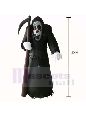 6ft Inflatable Grim Reaper with Scythe Prop Sickle Death Decoration Halloween Holiday Outdoor Yard Lawn Art Decor