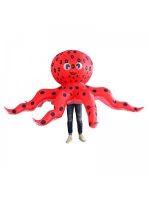 Red Octopus Squid Inflatable Costume Halloween Christmas Costume for Adult
