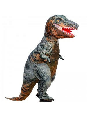Gray T-Rex Tyrannosaurus Dinosaur Inflatable Costume Fancy Dress up Costume for Adult 