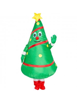 Christmas Tree Inflatable Costume Adults Blow Up Suit Halloween Party Cosplay Mascot