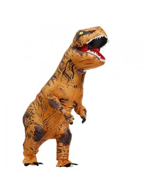 Brown Tyrannosaurus T-Rex Dinosaur Inflatable Costume Halloween Xmas for Adult/Kid