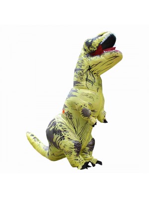 Yellow Tyrannosaurus T-Rex Dinosaur Inflatable Costume Halloween Xmas for Adult/Kid