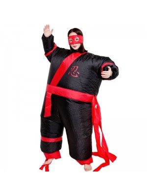 Black Japanese Ninja Inflatable Costume Halloween Christmas Jumpsuit for Adult