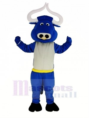 Blue Muscle Bull Ox Mascot Costume Animal