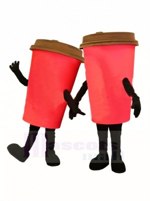 Red Coffee Cup Mascot Costume