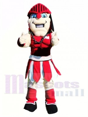 Red Spartan Knight Mascot Costume 