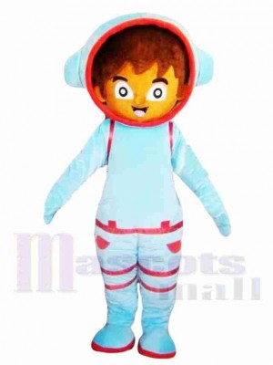 Blue Astronaut Mascot Costume 