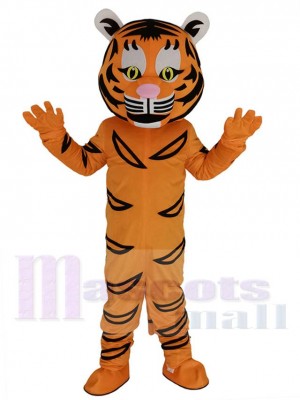 Tiger Ted Mascot Costume Animal with Pink Nose