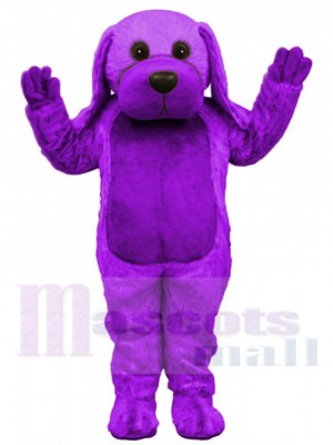 Friendly Purple Big Dog Mascot Costume Animal