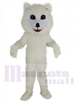 White Samoyed Dog Mascot Costume Animal