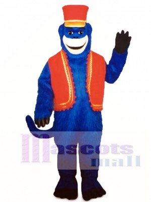 Blue Monkey with Vest & Hat Mascot Costume