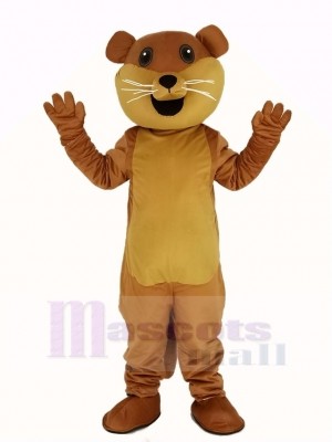 Brown Ollie Otter with White Beard Mascot Costume Animal