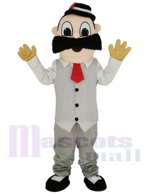 Barber in White Shirt Mascot Costume