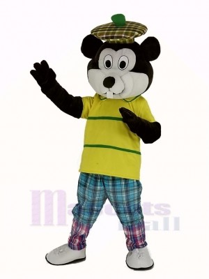 Golfing Gopher with Yellow T-Shirt Mascot Costume