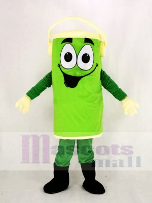 Green Peter Paint Can Mascot Costume Cartoon