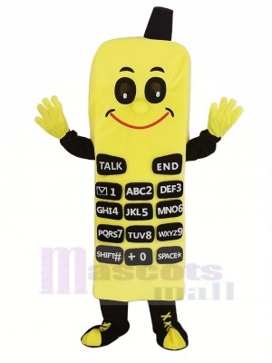 Yellow Phone Mascot Costume Cartoon