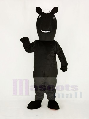 Realistic Black Mustang Horse Mascot Costume School