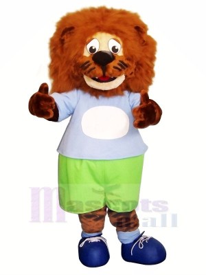 Blue clothes Lion Mascot Costumes Animal